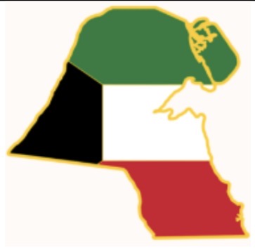 Kuwait map metal sticker