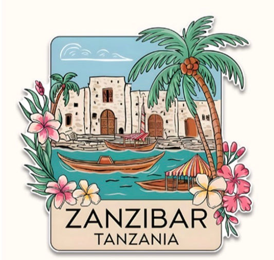 zanzibar metal sticker
